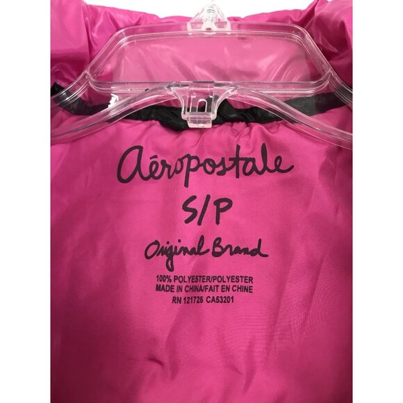 Aeropostale Puffer Jacket Womens Size Small Pink Cost Long Sleeve Full Zip - Picture 6 of 8